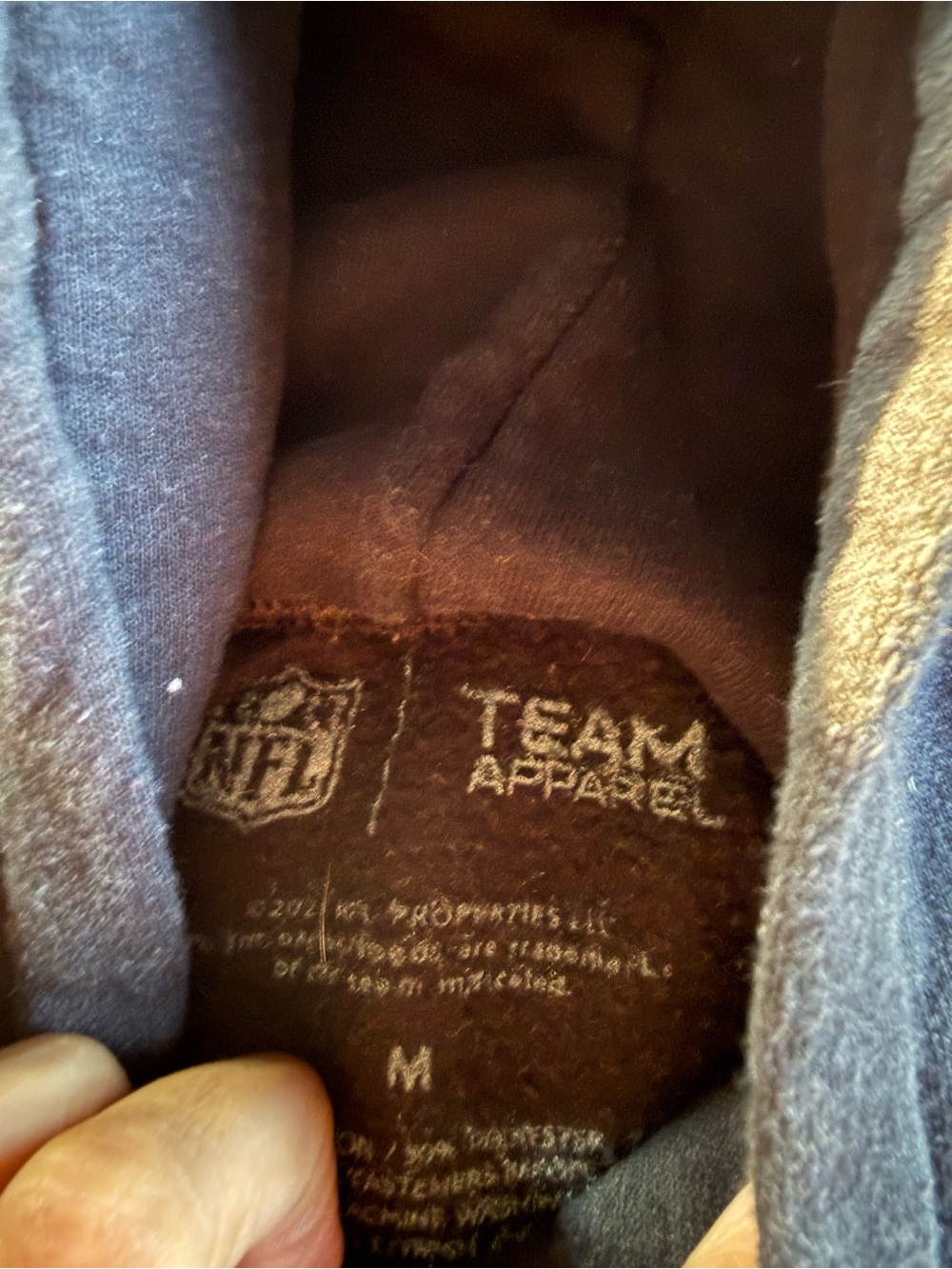 NFL Navy and White Pullover Hoodie with Team Graphic - Picture 4 of 4